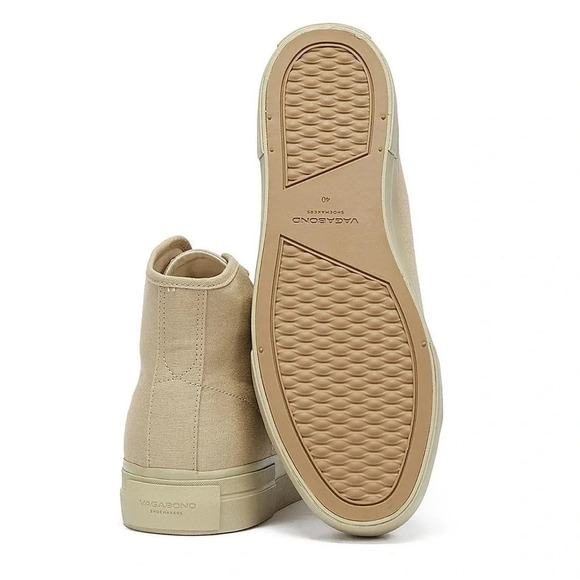 Vagabond Teddie Khaki Trainers High Top Sneakers Lace Up Beige Tan Platform - Picture 5 of 16